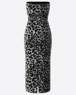 Alex Perry Strapless Dress in Printed Velvet