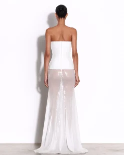 Alex Perry Strapless Longline Corset Gown in Sequin