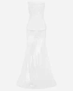 Alex Perry Strapless Longline Corset Gown in Sequin