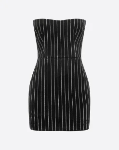 Alex Perry Strapless Mini Dress in Crystal Velvet