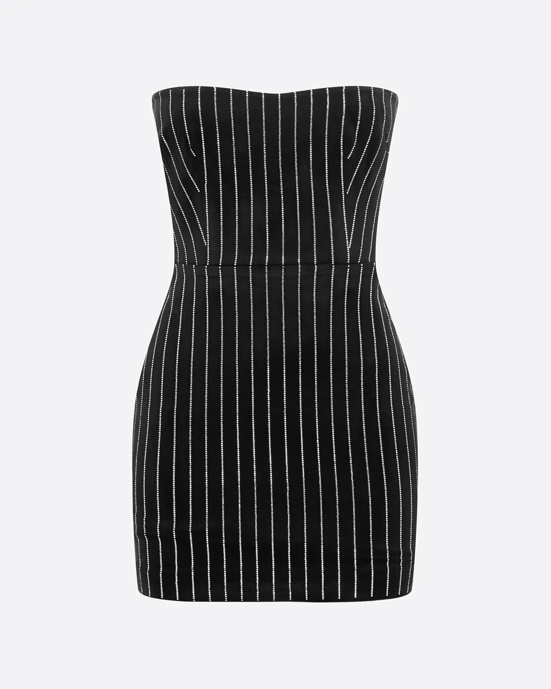 Alex Perry Strapless Mini Dress in Crystal Velvet