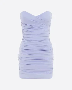 Alex Perry Strapless Sweetheart Ruched Mini Dress in Crepe Jersey