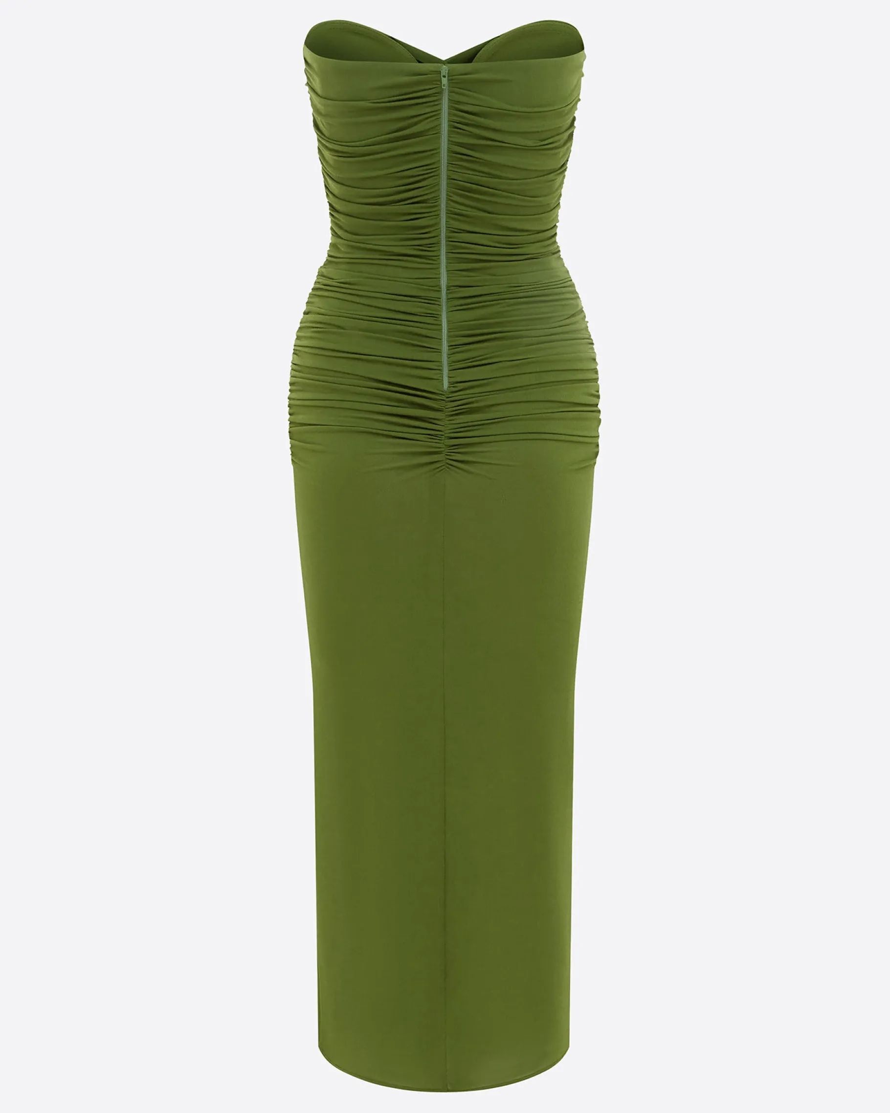 Alex Perry Strapless Sweetheart Ruched Dress in Crepe Jersey