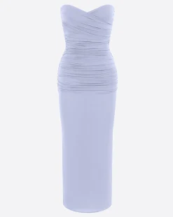 Alex Perry Strapless Sweetheart Ruched Dress in Crepe Jersey