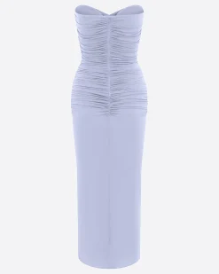 Alex Perry Strapless Sweetheart Ruched Dress in Crepe Jersey