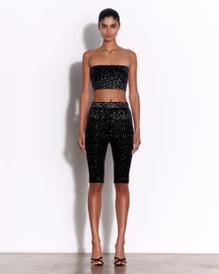 Alex Perry Strapless Top in Crystal Velvet