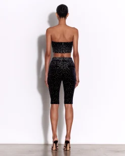 Alex Perry Strapless Top in Crystal Velvet