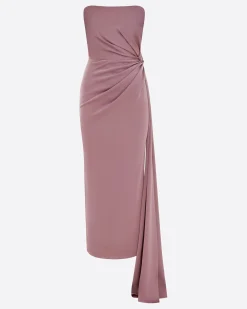Alex Perry Strapless Twist Dress in Satin Crepe