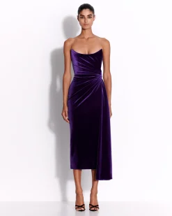 Alex Perry Strapless Twist Dress in Velvet