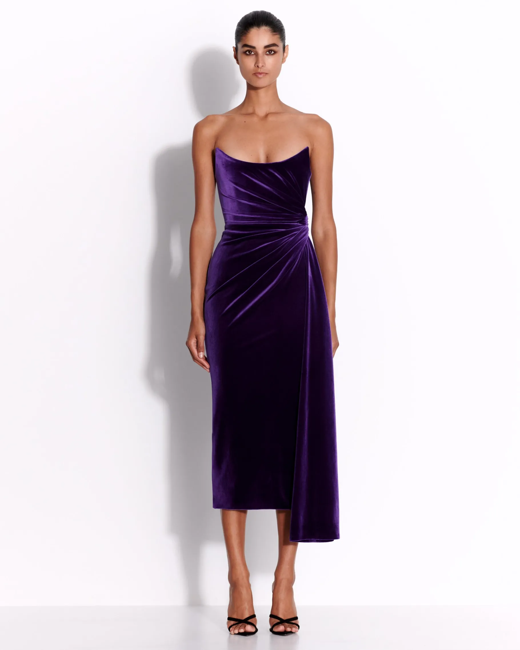 Alex Perry Strapless Twist Dress in Velvet