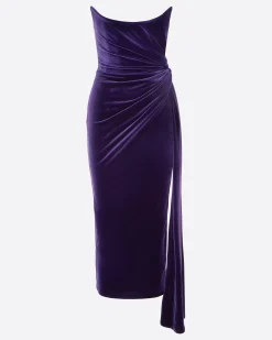 Alex Perry Strapless Twist Dress in Velvet