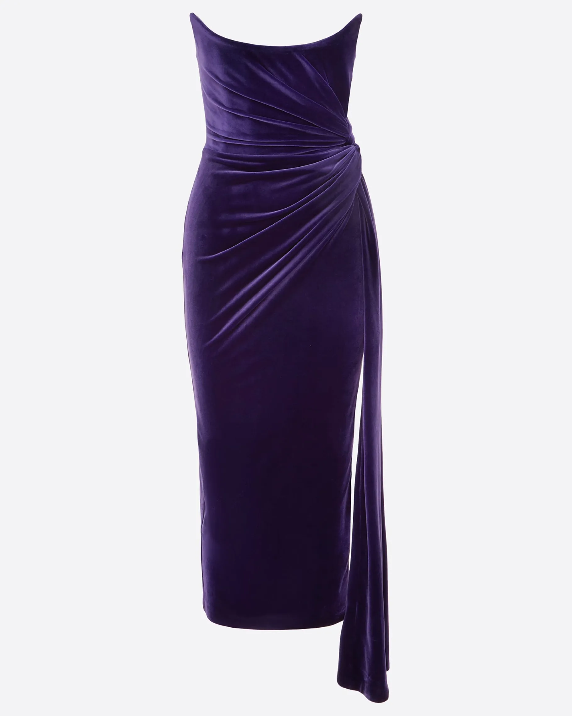 Alex Perry Strapless Twist Dress in Velvet