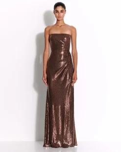 Alex Perry Strapless Twist Gown in Sequin