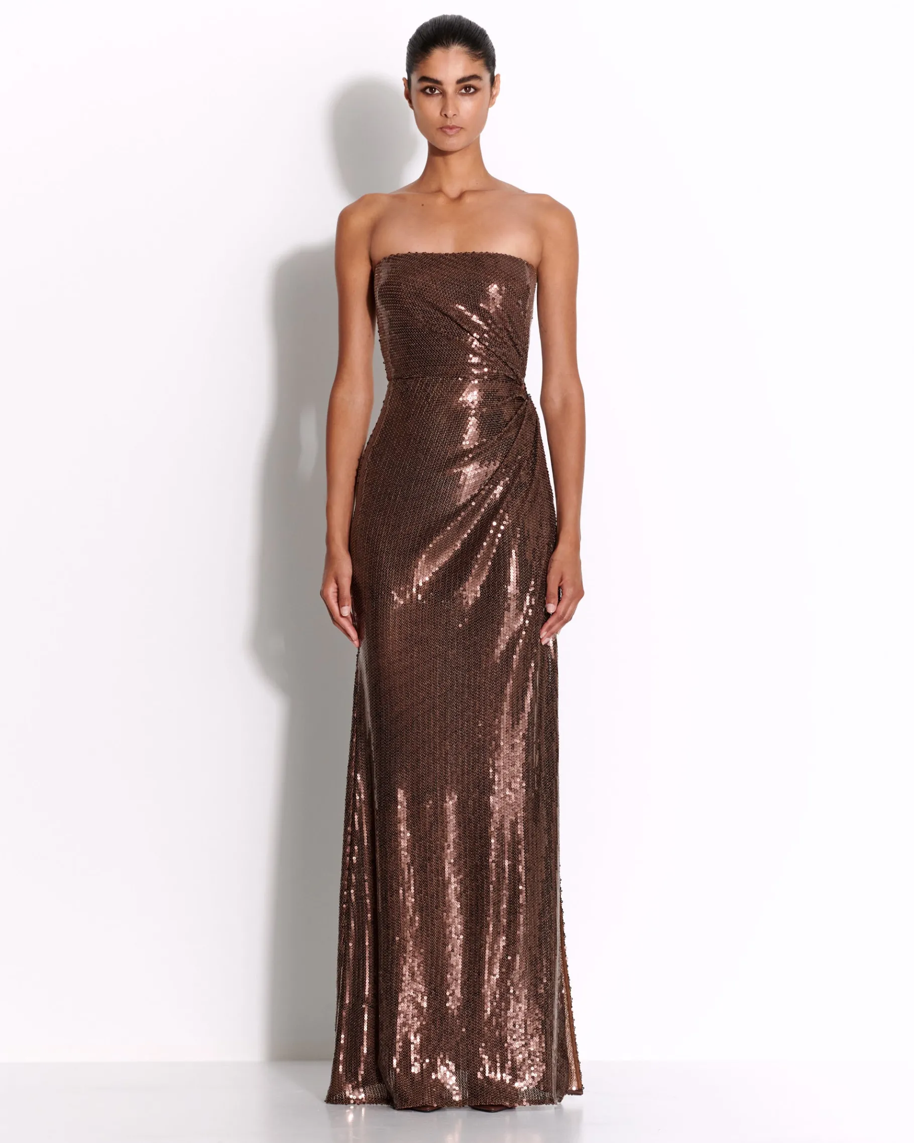 Alex Perry Strapless Twist Gown in Sequin