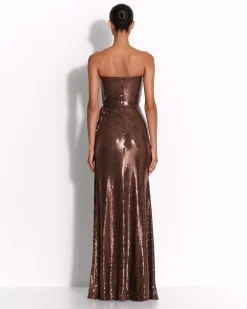 Alex Perry Strapless Twist Gown in Sequin