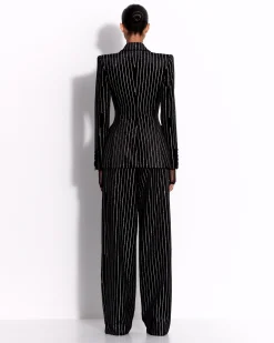Alex Perry Tailored Trouser in Crystal Velvet