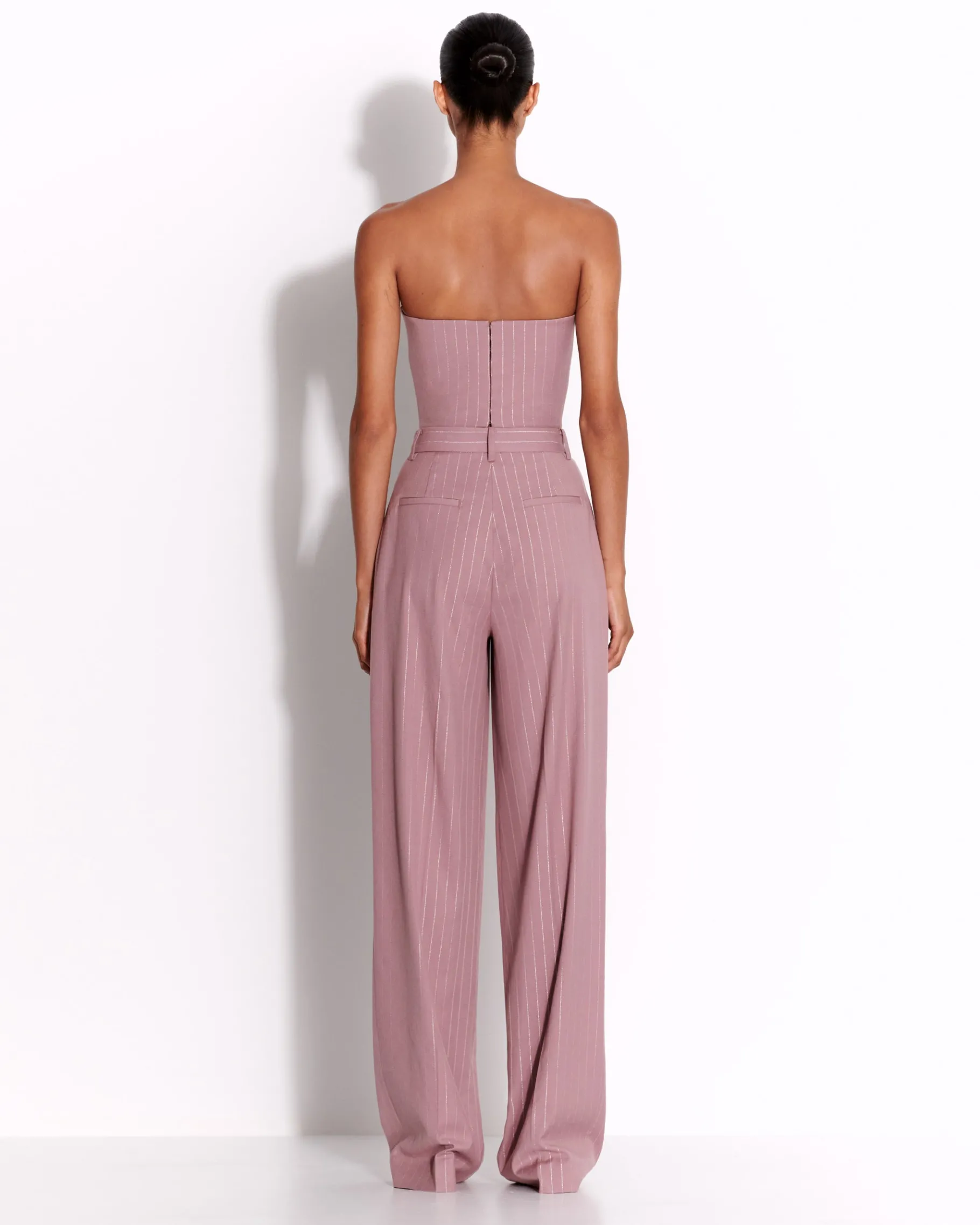 Alex Perry Tailored Trouser in Lurex Pinstripe