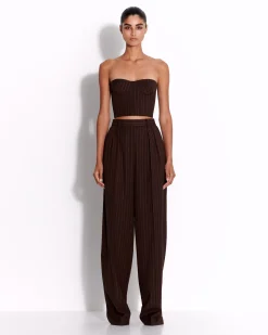 Alex Perry Tailored Trouser in Lurex Pinstripe