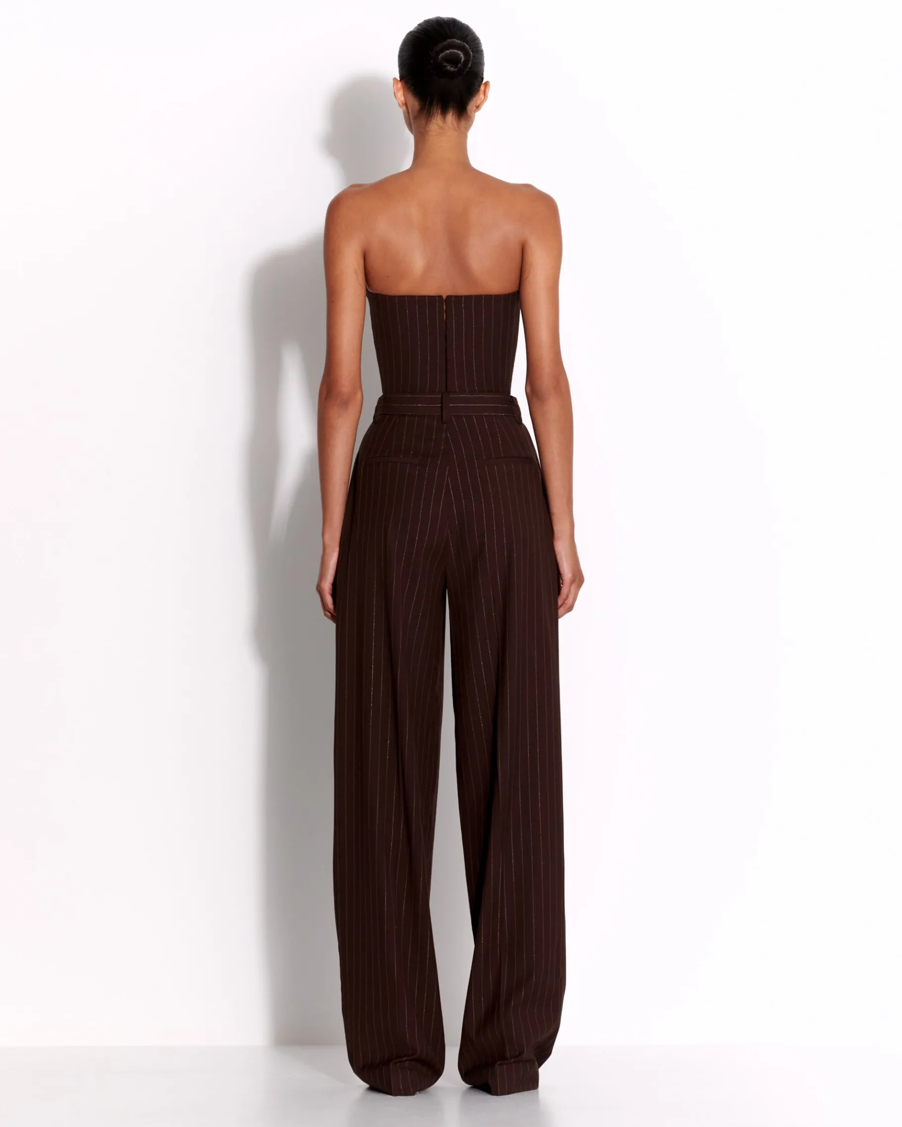 Alex Perry Tailored Trouser in Lurex Pinstripe