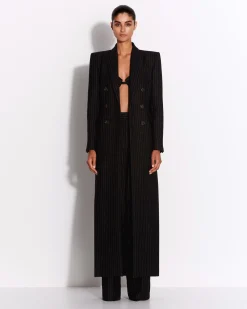 Alex Perry Tailored Trouser in Wool Pinstripe
