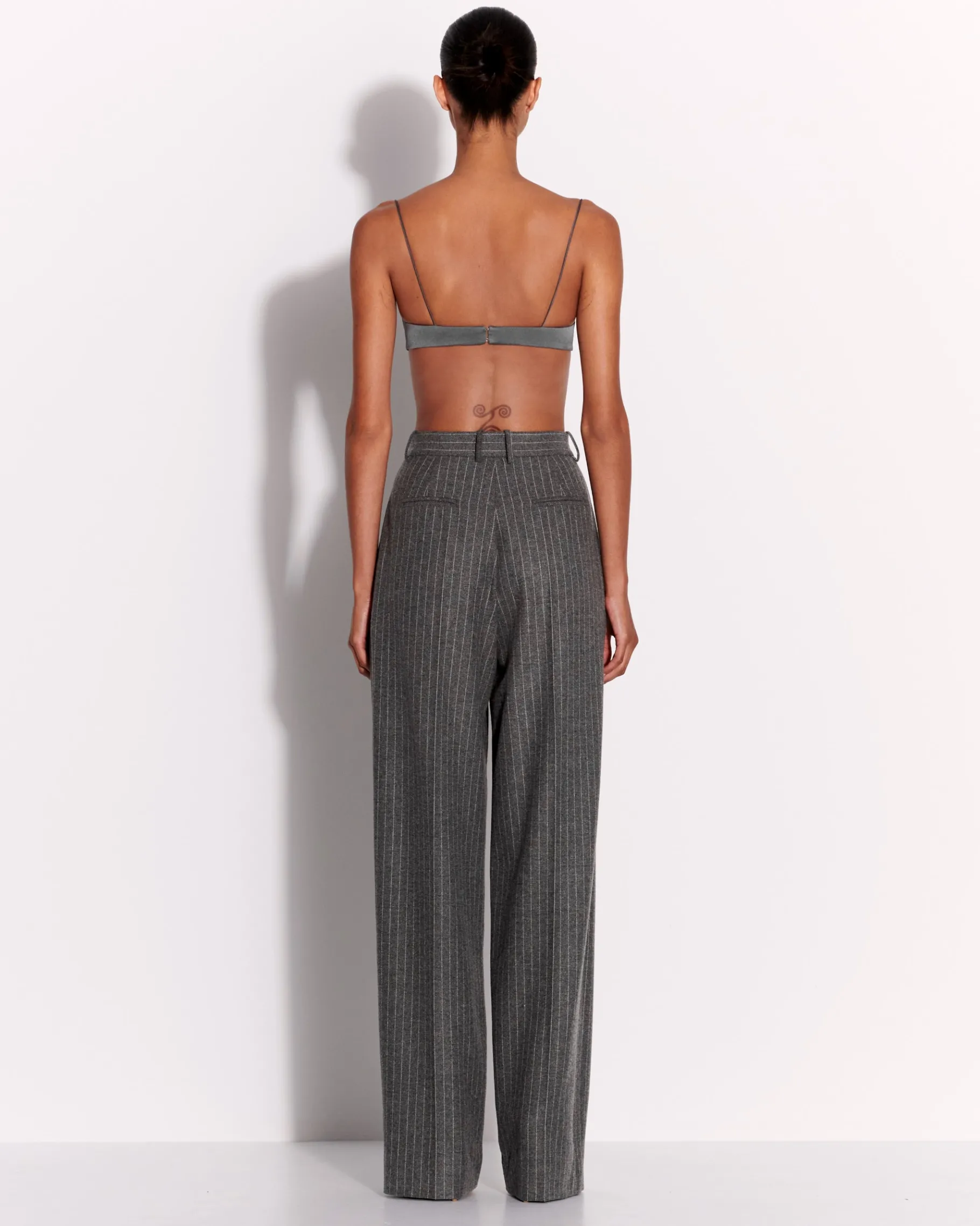 Alex Perry Tailored Trouser in Wool Pinstripe