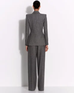 Alex Perry Tailored Trouser in Wool Pinstripe