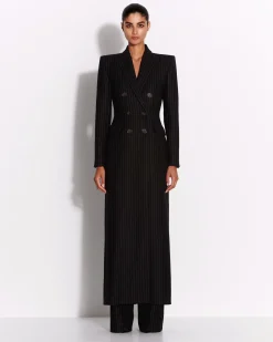 Alex Perry Tailored Trouser in Wool Pinstripe