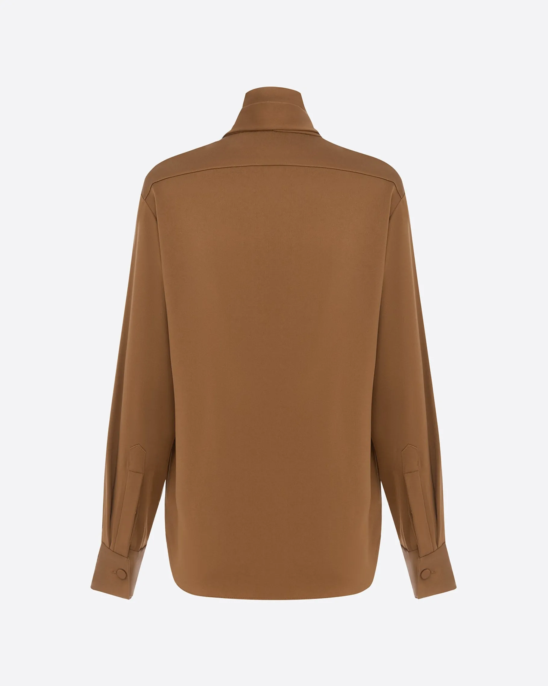 Alex Perry Tie Shirt in Satin Crepe