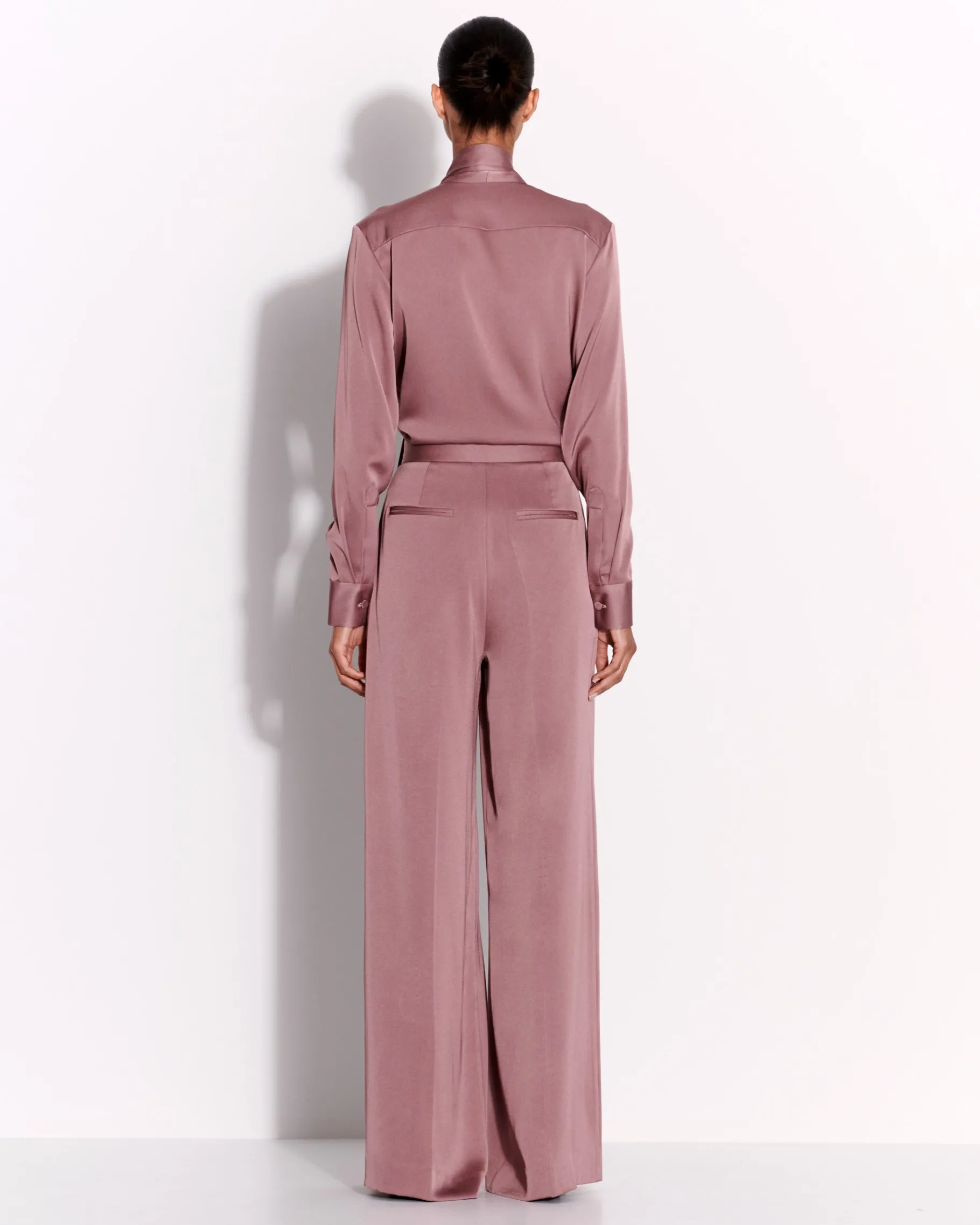 Alex Perry Tie Shirt in Satin Crepe