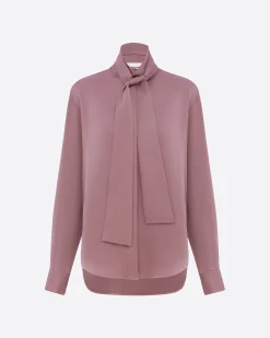 Alex Perry Tie Shirt in Satin Crepe